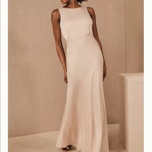 BHLDN Beckett satin bridesmaid dress Oyster